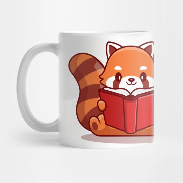 Cute Red Panda Reading Book by Catalyst Labs